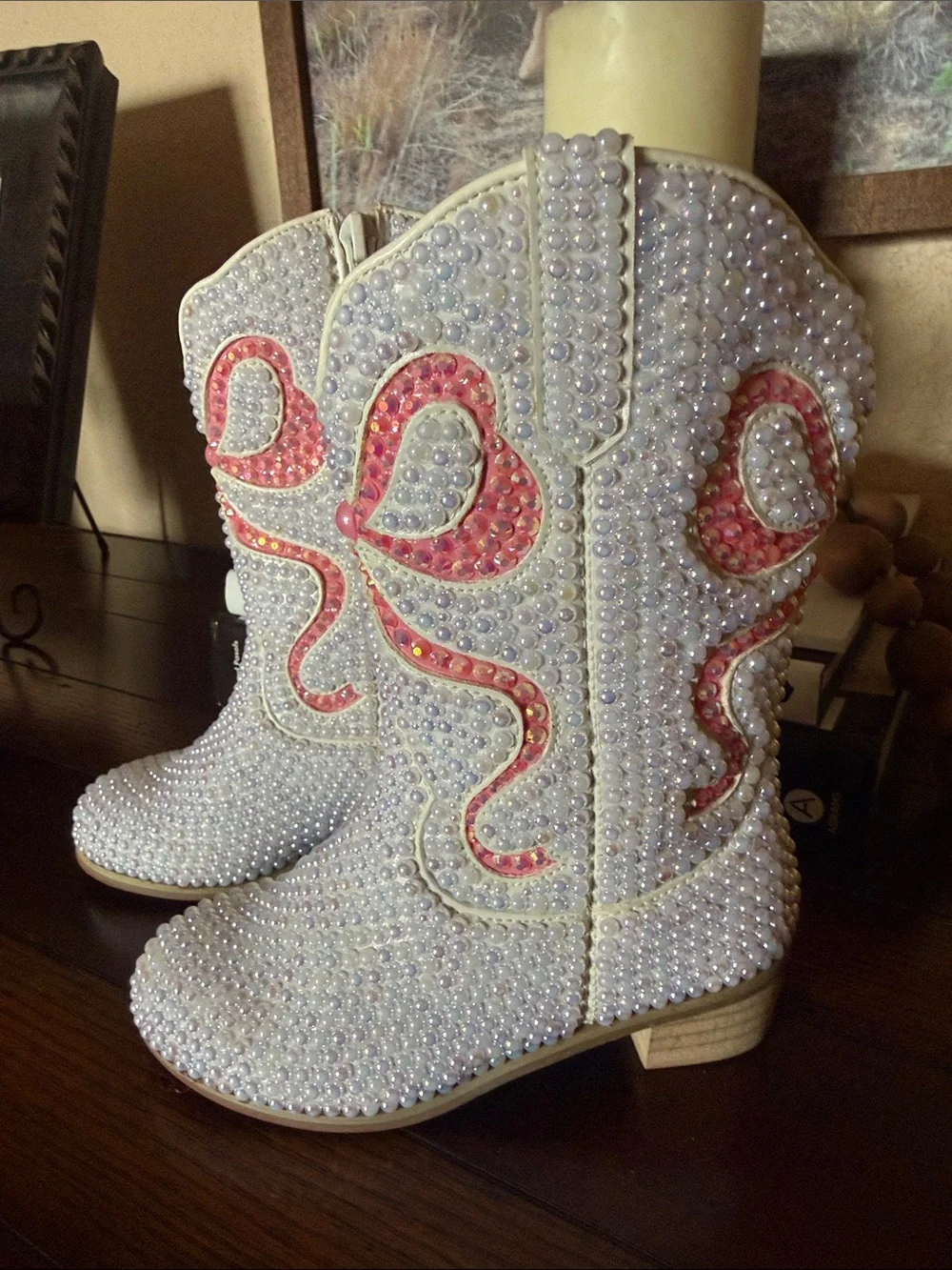 CRYSTAL BOW COWGIRL BOOTS